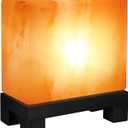 UMAID Himalayan Salt Lamp Rectangle, Natural Pink Rock Lamp on Modern Wood Base with Night Light Bulb and Dimmable Cord, Unique Home Decor, Zen Gifts, Perfect for Spa and Meditation Accessories