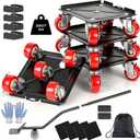 Furniture Dolly with 5 Wheels Heavy Duty Furniture Movers with Wheels Furniture Moving Wheels for Heavy Furniture Dollies Moving Dolly Heavy Duty Furniture Lifter Tool Rollers 3307lbs Load Capacity (6.89x6.5 IN)