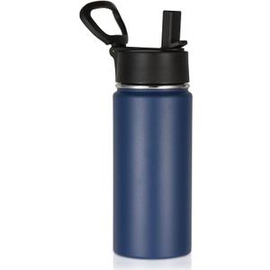 Volhoply 16oz Insulated Kids Water Bottle with Straw, Mix, 