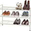 Simple Houseware 3-Tier Stackable Shoes Rack Storage Shelf, White