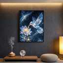 5 x YOMEIA Diamond Art Kits for Adults, 5D Crystal Hummingbird & LotusDiamond Painting Kits Full Drill Round Gem Art, DIY Crafts Paint by Diamonds for Home Wall Decor, Gifts for Beginners 12x16 Inch