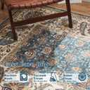 jinchan Area Rug 3x5 Washable Entryway Rug Vintage Floral Indoor Soft Retro Distressed Navy Brown Multi Carpet Country Boho Non Slip Bathroom Kitchen Living Room Bedroom Dining Room