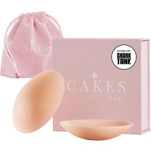 CAKES Body Grippy Non-Adhesive Silicone Nipple Covers for Women (NO STICKY ADHESIVE) - Reusable, Silicone (Circle) (Original, Honey)