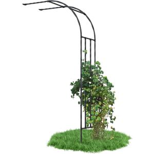 Half Garden Arch Trellis, Trellis Arch for Climbing Plants Outdoor, 7.9FT MetalGarden Arbor, Garden Trellises for Patio Lawn Backyard, Large Garden Archway Decoration Black 23.6" x 94.5in