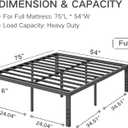 Full Size Bed Frame 18" Tall Heavy Duty Metal Platform Bed Frame,Sturdy Steel Frame,No Box Spring Needed,Noise-Free,Easy Assembly