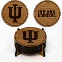 LazerEdge Indiana Hoosiers Wooden Coaster Set - Cherry Wood - Officially Licensed Product - 4-Pack