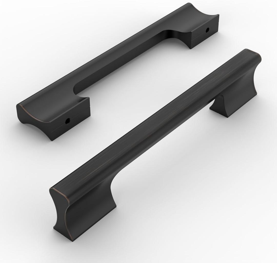 Amerdeco 10 Pack Oil Rubbed Bronze Cabinet Pulls 5 Inch(128MM) Hole Centers Kitchen Cabinet Handles Hardware Kitchen Handles for Cabinets Cupboard Handles Drawer Pulls ZH0056