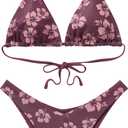 SUUKSESS Women Halter String Two Piece Bikini Sets Reversible Thong Swimsuit (M)
