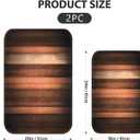 Britimes Orange Copper and White Bathroom Rug Mat Set of 2, Vintage Stripe Design Washable Cover Floor Rug Carpets Floor Bath Mat Bathroom Decorations 16x24 and 20x32 Inches