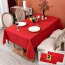 MEANMOY 2 Pack Red 210 GSM Water & Stain Resistant Rectangle Tablecloth - Solid 60 x 84 Inch Rectangular Table Cloth in Wrinkle Free Washable Polyester for Wedding, Party, Banquet (2 Pcs)