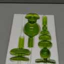 Rtteri 5 Pcs Glass Candlestick Holders Colorful Glass Taper Candle Stand Groovy Candlestick Wavy Boho Chic Clear Bases Holders Elegant Vase for Home Party Centerpiece(Green)
