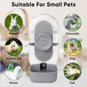 Lemtrflo 28oz Hanging Automatic Water DispenserRabbit Water Bottle,Bunny Guinea Pig Ferret Water Bowl for Cage,Suitable for Small Animal Puppies(Cage Grid Spacing Over 1.2'') (Gray)