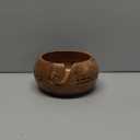 SAMHITA Acacia Wood Yarn Bowl Holder |Hand Carved Yarn Bowls for DIY Knitting Crocheting Accessories (7" x 7" x 4")