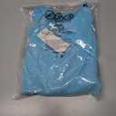 Tobrief Women's V Neck Long Sleeve Waffle Knit Tops Off Shoulder Oversized Pullover Sweater (Blue, M)