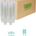 ECO PRODUCTS GreenStripe Clear Compostable 16oz PLA Plastic Cups, Case of 1000, Disposable Renewable Plant-Based Cold Cups, For Cold Drinks & Snacks, BPI Certified, ASTM Compliant.