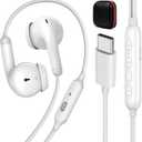 iMangoo 3 EQ Mode USB C Headphones Wired Earbuds with Microphone DAC HiFi Bass Sound Type C Earphones Plug in Ear Buds for iPhone 17 Air 16 Pro Max 15 for Samsung S25 S24 for Google Pixel 10 White