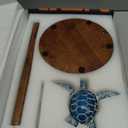 Blue Turtle Paper Towel Holder, Coastal Beach Ocean Home Decor for Kitchen Bathroom Countertop, 3D Sea Turtle Gifts for Women
