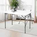 Folding Table 3ft Rectangular All-Occasion Plastic Folding Event Table for Indoor and Outdoor, Portable Desk, Camping, Durable and Stable, HDPE and Steel, Wide Application, White
