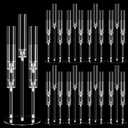 8 Set 5 Arm Acrylic Candelabra Centerpiece, Mjkeomo 27'' Tall Clear Candle Holder for Table, Wedding, Christmas, Fireplace Mantel Decor, Fits 0.82" LED Candles