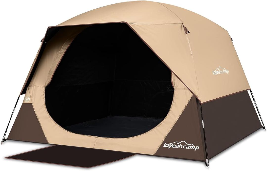 6 Person Blackout Camping Tent, Easy Setup Waterproof Family Dome Tent for Camping with Rainfly, Portable Double Layer Large Family Tent for Outdoor Camping&Hiking