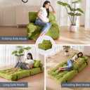 MAXYOYO Folding Sofa Bed, Convertible Sleeper Chair with Pillow Foldable Mattress with Back Support, Portable Fold Out Chair Bed Comfy Floor Sofa Lounge for Living Room Bedroom, Beige, Green, Single