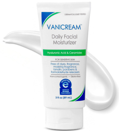 Vanicream Daily Facial Moisturizer With Ceramides and Hyaluronic Acid  Formulated Without Common Irritants for Those with Sensitive Skin, 3 fl oz (Pack of 1)