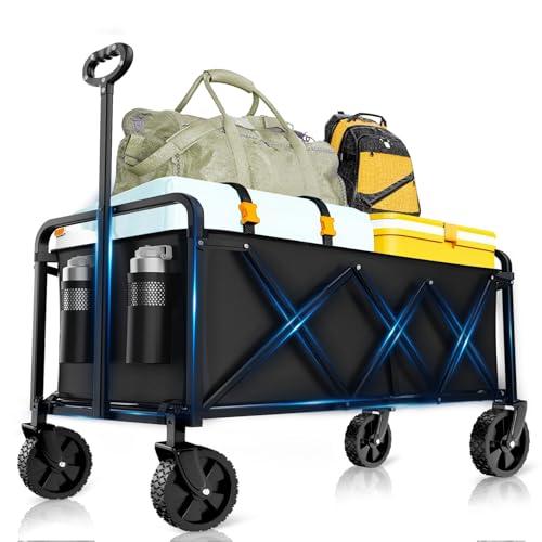 Amazon.com: Collapsible Wagon with Wheels, 330 lbs Wagons Carts Foldable Wagon Cart, Carbon Steel Frame Structure, Lightweight Portable Folding Utility Grocery Shopping Cart for Grocery Sports Garden Camping : Patio, Lawn & Garden