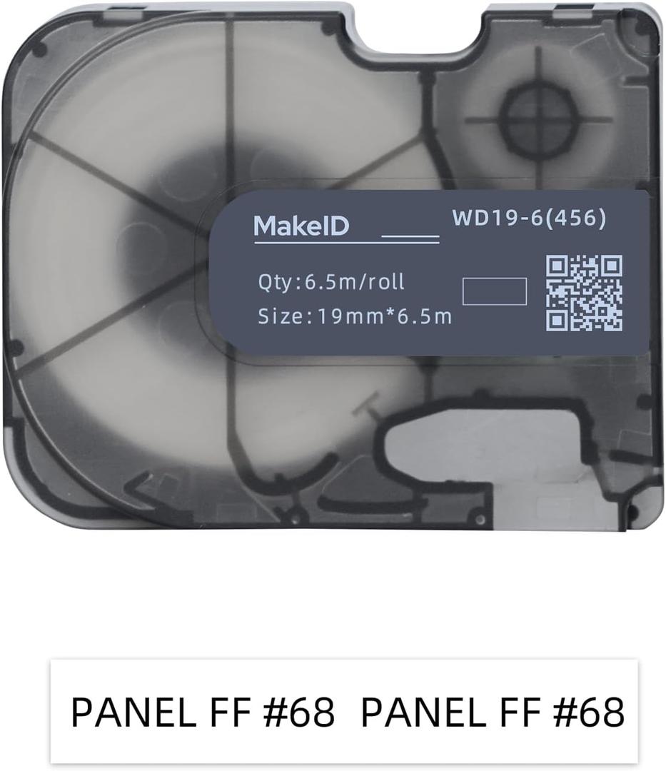 MakeID P31S&P31 All-Weather PET Label Tape with Ribbon Cartridge for Indoor/Outdoor ID and Equipment Labeling - 19.68ft L/Roll - for P31S&P31 Label Maker