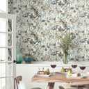 Ismoon 17.3''x78.7''Floral Peel and Stick Wallpaper Watercolor Vintage Contact Paper Removable Self-Adhesive Wallpaper Renovated Furniture for Cabinets Shelves Counter Tops Wall Decor Roll (Gray-Embossed)