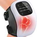 Auxoliev Knee Massager for Pain Relief, Cordless Knee Massager with Heat and Vibration, 3 in 1 Masajeador de rodilla for Swelling, Stiff Joints, Stretched Ligaments and Muscle Injuries (White)