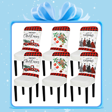 Preboun 6 Pcs Winter Chair Covers Set Removable Washable Stretch Dining Room Slipcovers Parson Chair Protector for Winter Home Ceremony Party Decoration, 3 Style(Classical,Red)