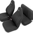 2 x Rough Country Neoprene Seat Covers for Jeep Wrangler TJ (1997-2002) - Waterproof & UV Resistant, Foam Padded, Front & Rear Seat Cover Set