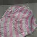 MACTING Christmas Tree Skirt 30 Inch Small Annual Rings Tree Mat with Pom Poms for Farmhouse Home Holiday Party Indoor Xmas Tree Decorations,Pink and White