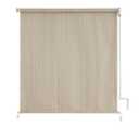 Outdoor Roller Shades，Cordless Patio Roller Up Blinds with Shade Cloth for Porch Gazebo Pergola Balcony Backyard，2 Poles & 1 Fabric，Sesame，48" Wx72 H