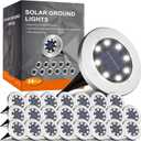 INCX 4.6 inch Solar Lights Outdoor Waterproof, 24 Pack Solar Light for Outside, Garden Lights Landscape Lighting for Patio Pathway Lawn Yard Deck Driveway Walkway, Cold White