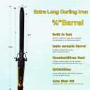 abp 3/4 Inch Curling Iron Long Barrel with Ceramic Coating for Short/Medium Hair,LED Display Instant Heat up to 450F with clamp,Hair Waving Style Tool Girls & Women