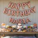 Rose Gold Happy Birthday Balloon Banner Personalized Name 16 Inch Foil happy birthday balloons letters with A-Z set and extra letters Birthday Party Decorations Happy happy birthday balloon