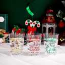 U-QE 10 oz Merry Christmas Party Cups (60 count) - Christmas Decorations Cups - Disposable Clear Plastic Cups for Party Decoration - Party Supply Drinkwear for Beer/Beverage/Snacks