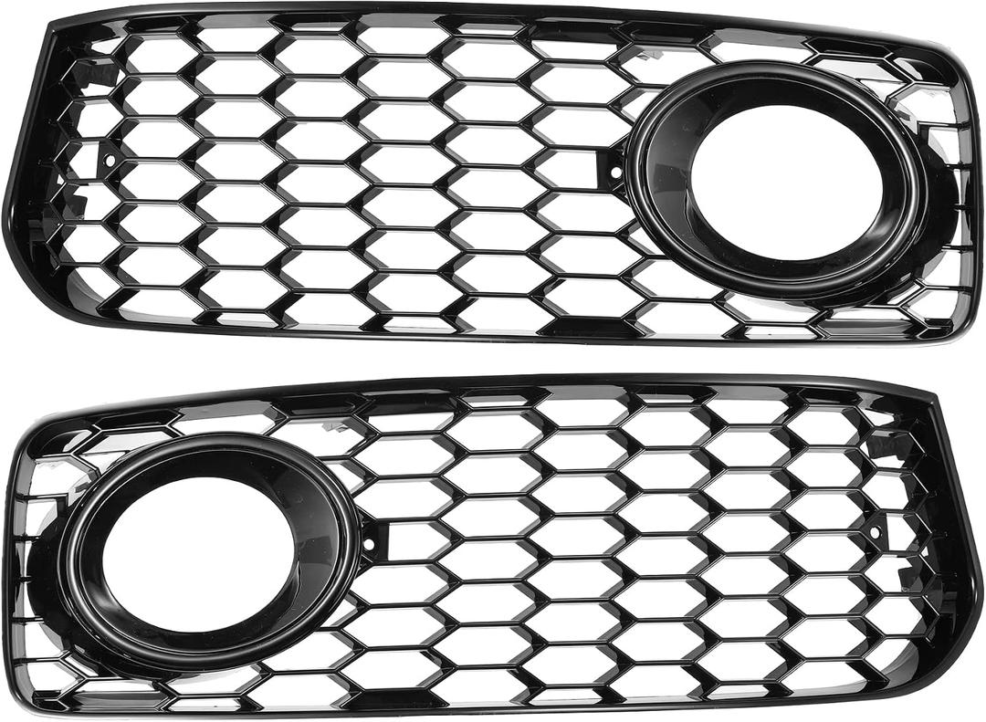 X AUTOHAUX Pair Front Fog Light Mesh Grille Cover for Audi A5 S-Line 08-12