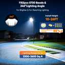 9000W Solar Street Light Outdoor Waterproof, 27" 240000LM Solar Light with Motion Sensor, 6500K Dusk to Dawn Security LED Flood Light, Commercial Outdoor Lighting for Parking Lot Yard Driveway Farm