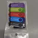 5Pcs 8GB USB Flash Drive USB 2.0 Flash Drive Memory Stick Fold Storage Thumb Stick Pen Swivel Design(Five Mixed Colors: Black Blue Green Purple Red)(Mix Color1)