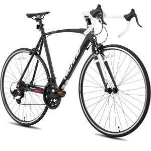 HILAND 700C Road Bike, 14 Speeds Sport Bike, Light Weight Aluminum Frame, Racing Bike for Men Women Adult Bicycle (570 mm frame, black)