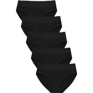Wealurre Cotton Panties for Women Bikini Underwear Hipster Underpants Lace Briefs Pack, Size M