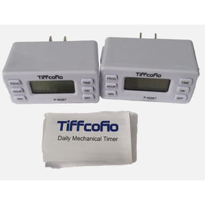 TiFFCOFiO Indoor 15A/1875W Digital Light Programmable Outlet Timer 2 Prong Plug