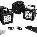 3 inch 24W LED Fog Light Pods with Plug Wiring Kit and Front Bumper Hidden Fog Light Mount Bracket Compatible with Chevy Silverado 1500 2007-2013 Chevy Silverado 2500 3500 2007-2010