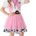Cowgirl Costume for Girls with Cow Girl Hat Toddler Halloween Costume Party Dress Up (5-6 Years)