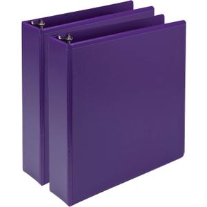 Samsill Plant-Based 2 Inch Durable Round Ring, View Binder, Eco-Friendly, USDA Certified Biobased, 2 Count, Pack of 1, Purple