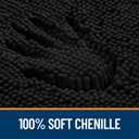 OLANLY Toilet Rugs U-Shaped 24x24, Extra Soft Absorbent Chenille Contour Bathroom Rugs for Toilet, Dry Quickly, Machine Washable, Non-Slip Bath Mat, Black