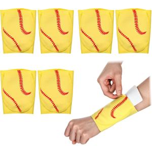 Soulchen Baseball Catchers Wrist Guards with 3mm Panel Shield Protective EVA Sports Wrist Protector for Batting and Fielding Youth Teens Adults(3 Pairs,Yellow Style)