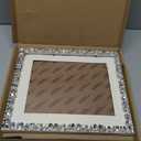 10x12 Wood Bling Picture Frame for Hanging Wall Decor,Photo Frame Display Pictures 7x9 with Mat or 10x12 Without Mat,Glitter Sparkle Different Glass Diamond lace Picture Frame (White)